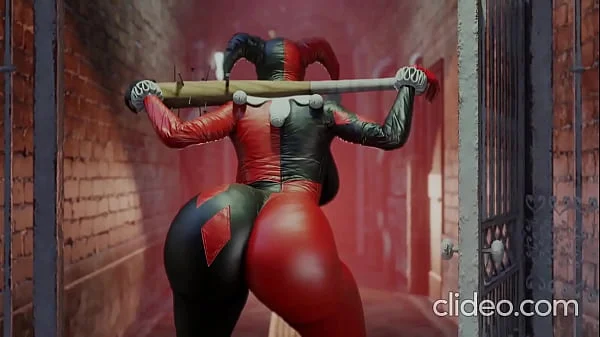 Harley Quinn shaking her bubble booty