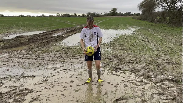 Muddy Football Practise then threw off my shorts and knickers (WAM)