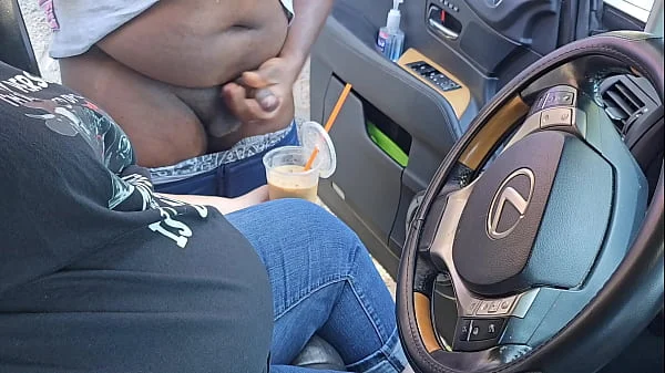 I Asked A Stranger On The Side Of The Street To Jerk Off And Cum In My Ice Coffee (Public Masturbation) Outdoor Car Sex