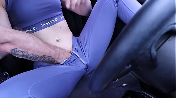 Stepmom SQUIRTING EVERYWHERE in the car before a Workout