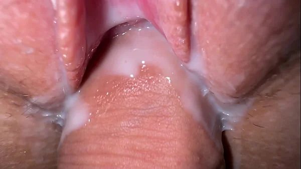 This pussy gets wet from the first touch, Extreme close up creamy fuck