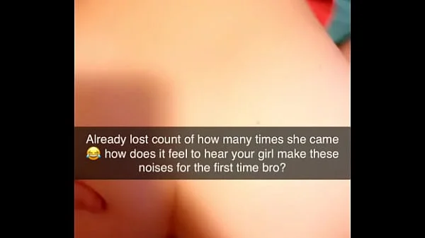 Rough Cuckhold Snapchat sent to cuck while his gf cums on cock many times