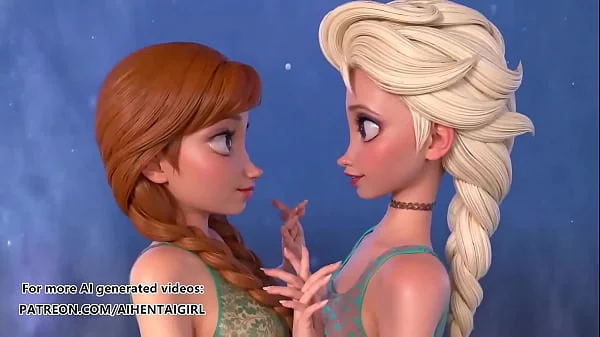 Frozen Ana and Elsa cosplay | Uncensored Hentai AI generated