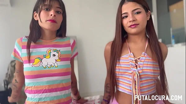 PutaLocura - Trío con colombianas teen Mells Blanco y Michy Perez