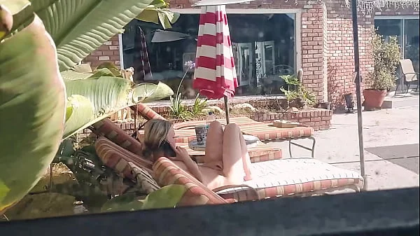 Kristi Love watched while naked poolside