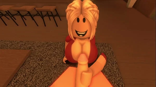 Roblox girl sucking a small cock of his royal boyfriend