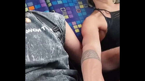 My friend masturbates me and I suck his cock travelling in a train with people