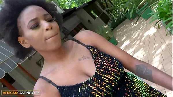 Big tits ebony rides jumbo size producer after fake modeling casting