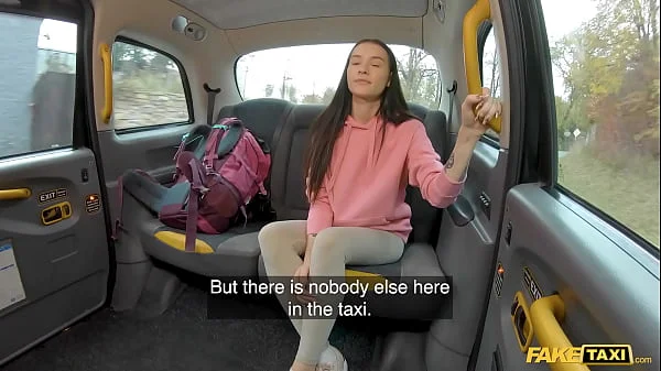 Fake Taxi Brunette is gagging for a big cock to stretch her tight pussy after being released from prison