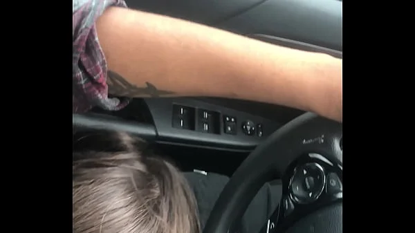 Lesbian bestfriend gets facefucked on car ride