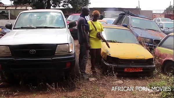 The mechanic and his clientele caught fucking publicly in a car garage in front of other clients with his big long cock in his work clothes on African Street thug