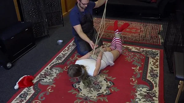 Teen Christmas Elf punished in Bondage EP 3