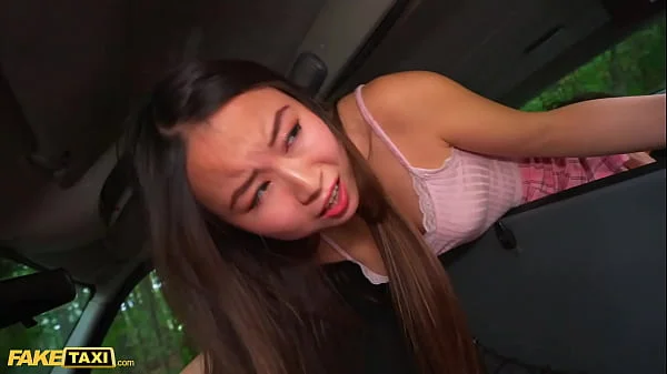 Fake Taxi Asian Yiming Curiosity Sucks Cock after Making a Mess in Cab