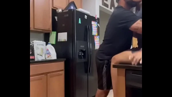 fat ass latin bitch almost gets railed on the kitchen bench