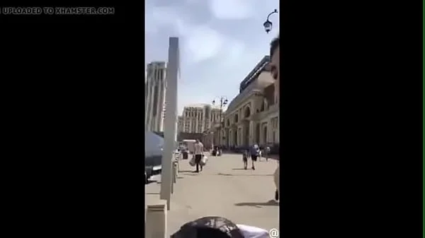 busty teen girl strip naked in public city square