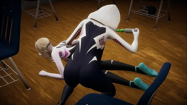 Gwen Stacy likes it in both holes - Futa Spider-Man Into the Spider-Verse