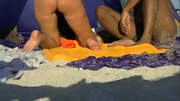 Exhibitionist Wife Helena Price 455 Part 2- Getting my ass massaged at the nude beach while voyeurs watch!  Hope my husband doesn't mind! lol!