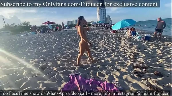 Amateur Fitqueen teen cause a circle of men at public nude beach