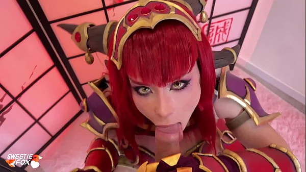 Hot Busty Alexstrasza from World of Warcraft Deepthroats and Hard Fucks Cock POV