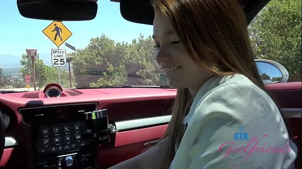 Mazy Myers Amateur babe gets a driving lesson, gets pussy played with and sucks cock in the car GFE POV