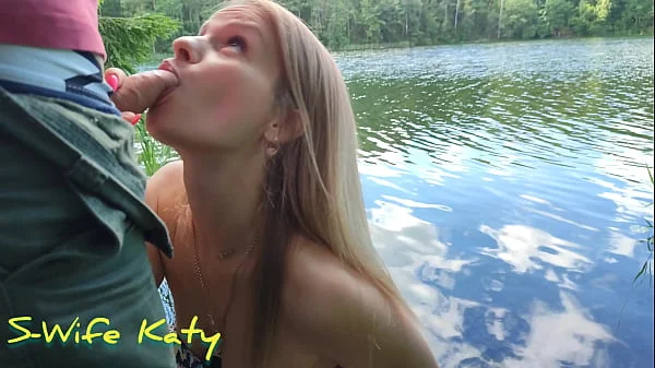 Casual sex with a stranger in the woods with cum in pussy